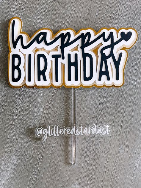 Happy Birthday Cake Topper Simple Cake Toppers Birthdays, Cake Toppers Cricut, Unicorn Number Cake, Cricut Cake Topper, Toper Cake, 30th Birthday Cake For Women, Fondant Unicorn Cake Toppers, Diy Unicorn Cake, Cake Topper Ideas