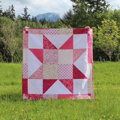 Beginner Quilting Projects, Quilt Big, Modern Quilt Blocks, Big Block Quilts, Star Quilt Blocks, Star Quilt Patterns, Triangle Quilt, Star Quilts, Quilting For Beginners