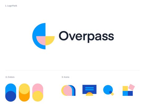 Branding for Overpass  Hola amigos! Diego and I started this new project for Overpass a marketplace for sales people to connect with startups and work.  We're helping them with the re-branding and the site redesign. Here's a peak at the brand system we created for the site. They use a smiley on the current version so we decided to stick to that but to make it a bit more unique more noticeable. To support this new logo we also created a serie of abstract icons based on that shape to use on the si Identity Branding, Brand Icon, People Brand, Logo Modern, Design Minimalist, Minimalist Logo Design, Corporate Design, Creative Branding, Brand Guidelines