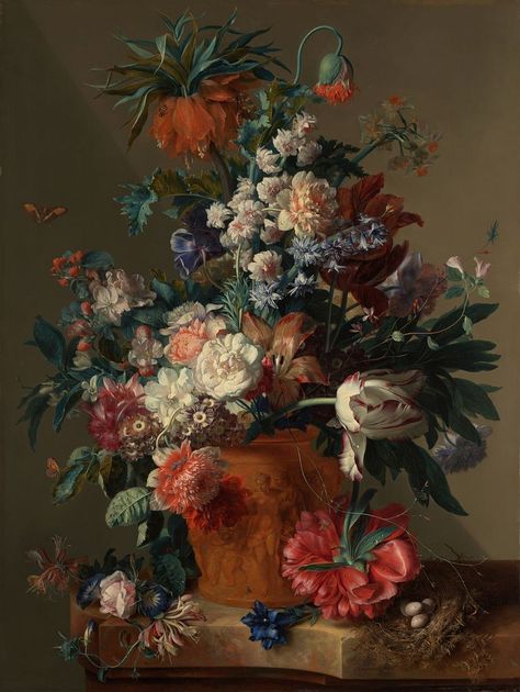 Vase of Flowers by Jan van Huysum | free image by rawpixel.com / J. Paul Getty Museum (Source) Jan Van Huysum, Getty Museum, Antique Illustration, Water Painting, Public Domain Images, Design Resources, Flower Vases, Still Life, Flower Painting