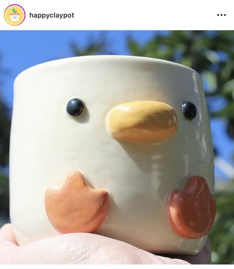 Air Dry Clay Duck, Air Dry Clay Cup, Air Dry Clay Pot, Kiln Pottery, Clay Cup, Clay Pot, Pottery Ideas, Dry Clay, Diy Clay