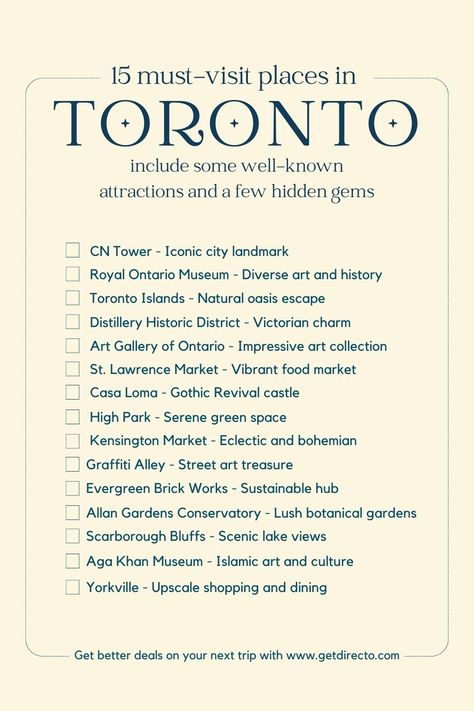 to do Checklist place to visit in Toronto Template free bucket list to-do in Toronto Toronto Canada Travel Guide, Things To Do Toronto, Travel Toronto, Toronto Places To Visit, Places In Toronto, Toronto Attractions, Canada Travel Toronto, Bucket List Toronto, Toronto Trip Outfit