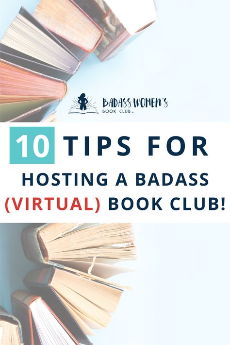 Want to host an online book club, but not sure where to start? We’re sharing our best tips for picking a book, planning a virtual book club meeting, and sharing our favorite book club recommendations and discussion questions! Check out the Badass Women's Book Club’s step-by-step guide with tons of great virtual book club ideas! #womensbookclub #badasswomensbookclub #bookclubbooks #bookclubdiscussion #bookclubideas #bookclubquestions #bookclubrecs #virtualbookclub Book Discussion Ideas, Online Bookclub Ideas, Book Sharing Ideas, Online Book Club Ideas, How To Book Club, Virtual Book Club Ideas, Book Club Ideas Hosting Virtual, Start A Book Club, Book Club Meeting Ideas