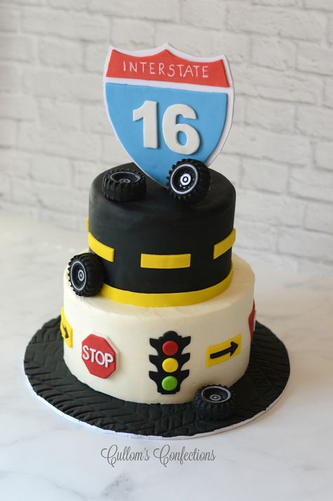 16 Birthday Driving Theme, 16th Birthday Cake For Boys Sweet 16, 16th Birthday Party Ideas Boy, Sweet 16 Cakes For Boys, Boy 16th Birthday Cake, 16th Birthday Cake Boy, 16th Birthday Cake For Boys, Birthday Cake For Guys, Cake For Guys