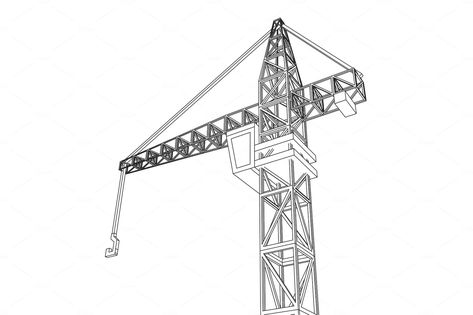 Crane construction equipment by Vector illustrations on @creativemarket Cranes Construction, Crane Construction, Construction Crane, Sant Anna, Technology Projects, Construction Equipment, Vector Illustrations, Vector Illustration, Technology