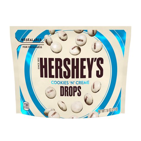 Free 2-day shipping. Buy Hershey's Drops, Cookies 'n' Creme Candy, 7.6 Oz at Walmart.com Hershey White Chocolate, Hershey Cookies, Hershey Candy, Palm Kernel Oil, Drop Cookies, Hershey Chocolate, Candy Jars, Cookies And Cream, Chocolate Flavors