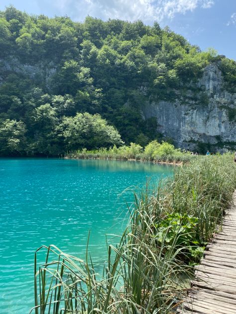 Amazing view of the lake Beautiful Ponds Lakes, Lake Images Water, Lake Surrounded By Trees, Lake Bled Swimming, Clear Lake, Places To Visit, Around The Worlds, Lake, Travel