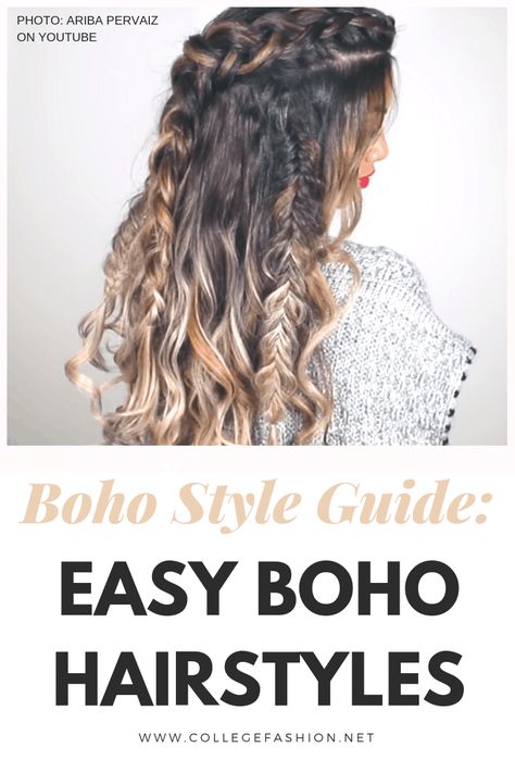 Easy Boho Hairstyles, Boho Hairstyles Medium, Boho Hairstyles For Long Hair, Boho Hair Tutorial, Boho Chic Hairstyles, Tan Skin Blonde Hair, Hippie Hair, Bohemian Hairstyles, Boho Braids