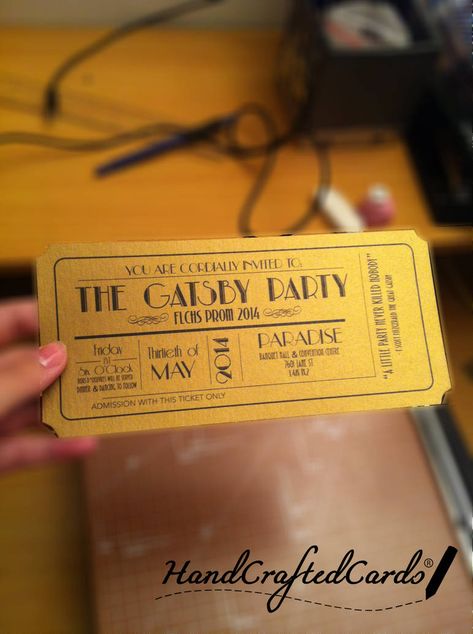 Great Gatsby Prom Theme, Prom Invitations, Roaring 20s Birthday Party, Roaring 20s Birthday, Great Gatsby Prom, Prom Tickets, Gatsby Birthday Party, Gatsby Gala, Prom Planning