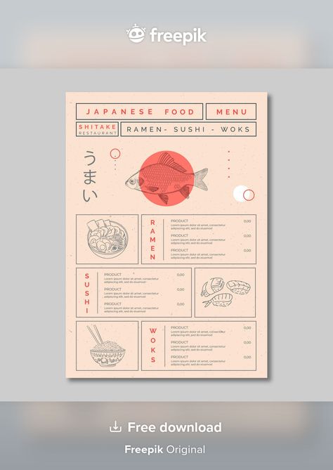 Cafe Food Menu Design, Japanese Menu Design Ideas, Menu Design Japanese Style, Korean Restaurant Menu Design, Takeout Menu Design, Japanese Menu Design Layout, Sushi Menu Design Ideas, Korean Menu Design, Japanese Restaurant Menu Design