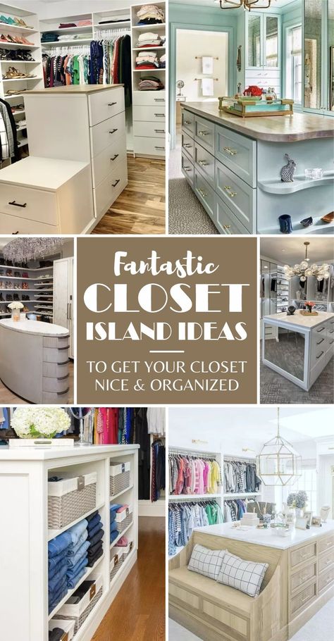 The closet island ideas below are so fantastic that range in style, size, and structure. The ideas below are all simple to recreate in your own home. #closetislandideas #closetideas #furnitureideas Closet Island With Drawers, Diy Closet Island Ikea Hacks, Master Closet Island Ideas, Closet Dresser Island, Closet Island Diy, Master Closet Design With Island, Master Closet Island, Diy Closet Island, Closet Island Ideas