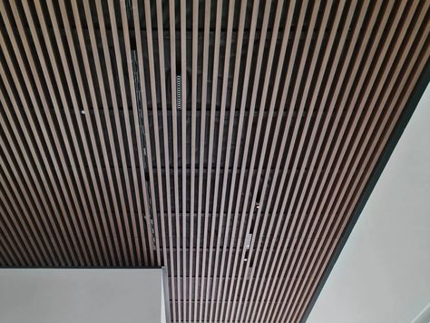 Acoustic MDF ceiling panels OPEN by SOFT SOUND Mdf Ceiling, Acoustic Ceiling, Basement Lighting, Sound Panel, Wood Ceiling, Spa Ideas, Island House, Ceiling Panels, Ral Colours