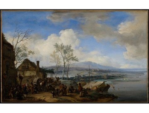 Merry and Rowdy Peasants at an Inn, 1653 by Philips Wouwermans Framed Art Print Magnolia Box Size: Large Anders Holm, Farm With Animals, European Countryside, Dutch Golden Age, River Landscape, Leonid Afremov Paintings, Lake Wall Art, Village Life, Rembrandt