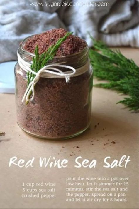 Wine Infused Salt, Unique Spice Blends, Infused Salt Recipes Gift Ideas, Wine Salt Recipe, Infused Salt Recipes, Herb Salts, Flavored Salts Recipes, Infused Salts, Herb Salt Recipe