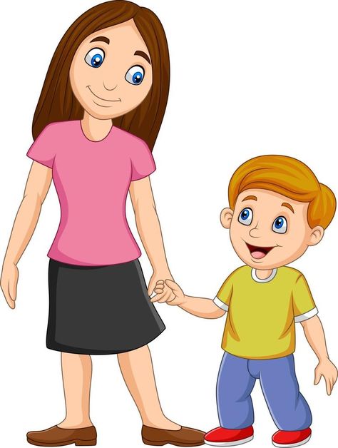 Cartoon mother holding her son's hand Mother Clipart, The Cartoon, Vector Art, Hold On, Vector Free, Royalty, Royalty Free, For Free, Clip Art