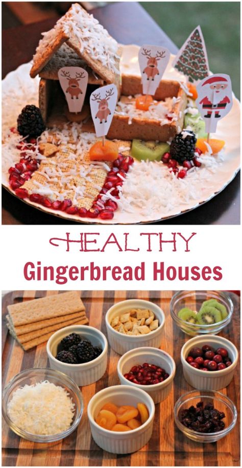 Try these colorful & healthy options for your Gingerbread House decorating this year from Edventures with Kids Fruit Gingerbread House, Christmas Puppets, Graham Cracker Gingerbread, Natural Glue, Graham Cracker Gingerbread House, Easy Gingerbread House, Healthy Gingerbread, Countdown Ideas, Gingerbread House Ideas