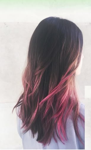 Brunette Pink Ombre, Pink Bayalage Hair Brunette, Pink Balayage Hair, Brown To Pink Balayage, Balayage Pink, For Brunettes Balayage, Brunettes Balayage, Brown And Pink Hair, Hair Color Ideas For Brunettes Balayage