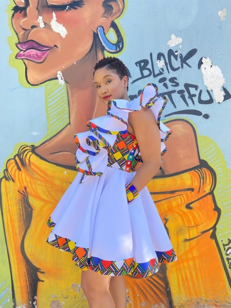 Modern Ndebele Traditional Attire, Ndebele Print Outfits, Ndebele Traditional Attire, Zulu Traditional Attire, African Print Wedding Dress, African Dress Styles, Ankara Styles For Ladies, Casual Outfit Summer, Fancy Gown