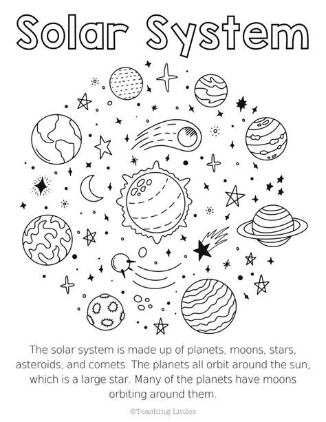 Planet/Solar System Coloring Pages - Free Printables - Teaching Littles Solar System Mandala, Solar System Pictures, Solar System Coloring Pages, Planet Coloring Pages, Easter Coloring Sheets, Emoji Coloring Pages, Christmas Coloring Sheets, Flag Coloring Pages, Space Camp