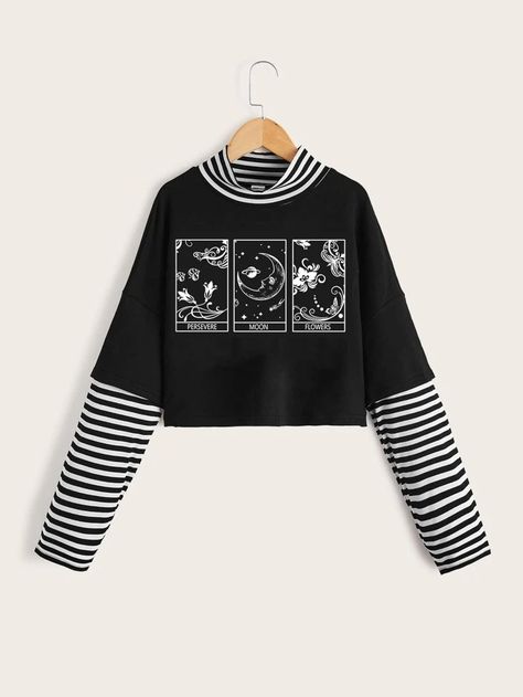 Cool Shirts For Girls, Blusas Crop Top, Lesbian Outfits, Hot Topic Dresses, Girls T Shirts, Future Clothes, Girls Fall Outfits, Sweet Shirt, Cute Preppy Outfits