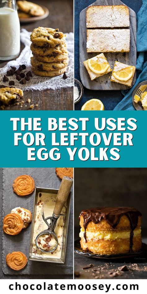 The Best Uses for Leftover Egg Yolks. Discover how to handle leftover egg yolks effectively without waste. Store them in airtight containers like small glass jars to prevent odors. Each container should hold only one yolk to avoid mixing if they break. Yolks can stay fresh in the fridge for up to a week, making them ready for your next recipe. Each of these recipes is great for using up extra egg yolks, save it as a reference guide for later! Leftover Egg Yolks Recipes, Extra Egg Yolks, Yolk Recipes, Egg Yolk Recipes, One Layer Cakes, Small Batch Baking, Small Glass Jars, Cake Recipes From Scratch, Homemade Cake Recipes