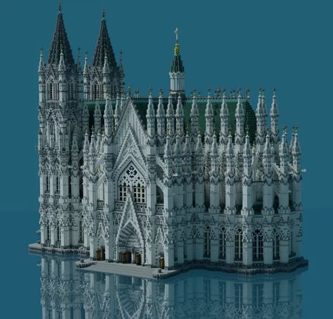 ✣ Classic Cathedral ✣ Minecraft Map Minecraft Cathedral, Gothic Architecture Drawing, Snow Castle, City Maps Design, Bangunan Minecraft, Minecraft Modern, Minecraft Castle, Minecraft Christmas, Minecraft City