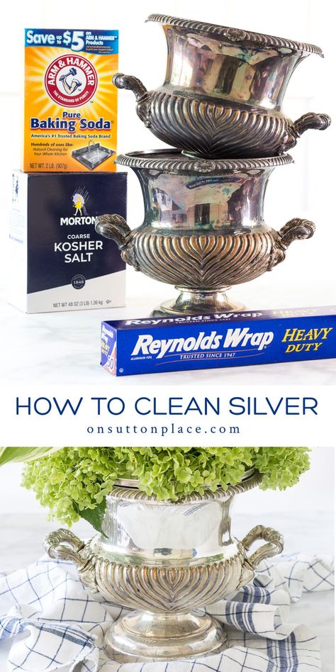 Clean Silverware, Cleaning Tarnished Silver, How To Clean Silverware, Silver Platters, Soda Brands, How To Clean Silver, Diy Cleaning Solution, Clean Sterling Silver, Sutton Place