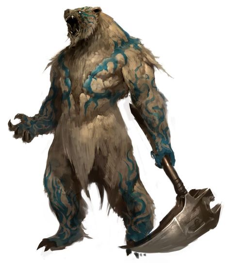 *Guunter, human, druid. Currently trapped in his animal form as a mystic war bear. Member of the renegade elite team *King's Steel. Heroic Fantasy, Fantasy Creature, Guild Wars, Fantasy Monster, Bear Art, Fantasy Warrior, Fantasy Rpg, Creature Concept, 판타지 아트