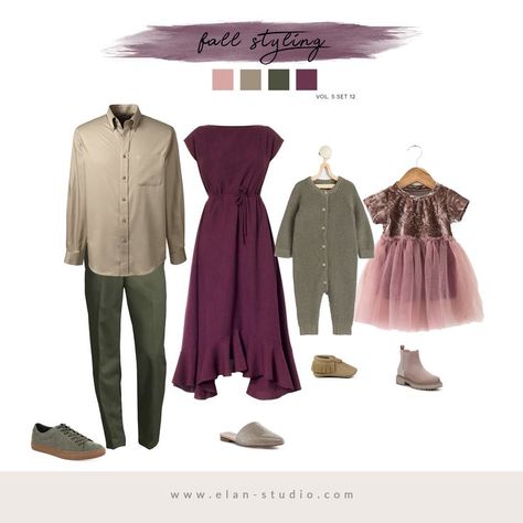 What to Wear: Fall Family Photography Session Elan Studio www.elan-studio.com Vol 5. Set 12 Olive, Tan, Mauve, Plum Family Pictures Purple Outfit Ideas, Mauve And Green Family Pictures, Purple Fall Picture Outfits, Plum Color Family Photos, Family Photos Plum Color Palettes, Family Photos Purple Color Palettes, Dark Purple Family Pictures Outfits, Red Couch Family Photos, Plum And Olive Outfit