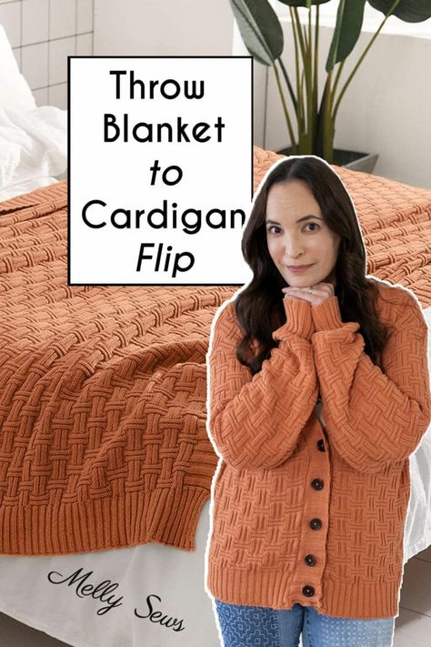 Cardigan Upcycle, Blanket Cardigan Pattern, Make Your Own Blanket, Cardigan Sewing Pattern, Circle Skirt Tutorial, Diy Cardigan, Melly Sews, Blanket Cardigan, Diy Slippers