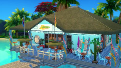 🐟Juicenet cafe - aniwonders H2o Just Add Water, Sims Cc, Sims 4, Beach House, Google Images, Cafe, Tumblr, Water