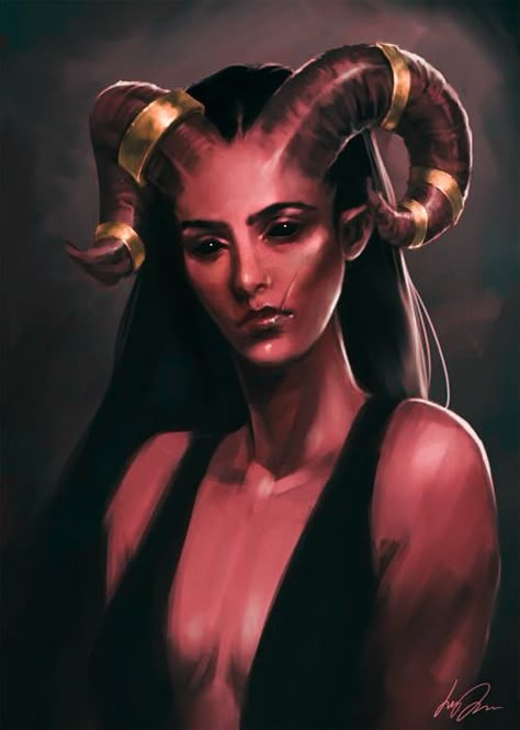 Tiefling Female, Female Demons, Heroic Fantasy, Ad Astra, Fantasy Portraits, Dnd Art, 28 Years Old, Fantasy Aesthetic, Art Style Inspiration