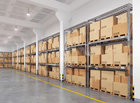 Warehouse with many racks and boxes. 3d rendered warehouse with many racks and b , #sponsored, #racks, #Warehouse, #boxes, #warehouse, #rendered #ad Small Warehouse Design Storage, Warehouse Design Storage, Warehouse Design Architecture, Small Warehouse Design, Commercial Storage, Warehouse Logistics, Factory Interior, Small Warehouse, Warehouse Design