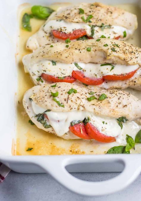 Mozzarella Stuffed Chicken with Tomato and Basil - Lemons + Zest Chicken Breast Stuffed With Tomato And Mozzarella, Chicken Stuffed Mozzarella Recipes, Chicken Stuffed With Mozzarella, Mozzarella Stuffed Chicken, Chicken Breast Stuffed, Mozzarella Recipe, Basil Mozzarella, Chicken Shawarma Recipe, Delicious Chicken Breast Recipes