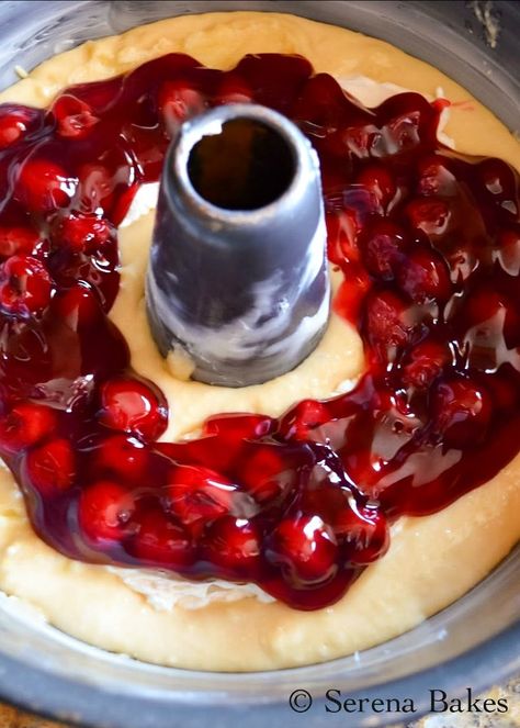 Cherry Cream Cheese Bundt Cake, Cherry Pie Filling Coffee Cake, Cherry Cheese Coffeecake, Fruit Filled Coffee Cake, Cherry Coffee Cake Recipes Pie Fillings, Cream Cheese Filled Cake, Easy Cherry Coffee Cake Recipes, Cherry Nut Cake Recipe, Cream Cheese Cherry Cake