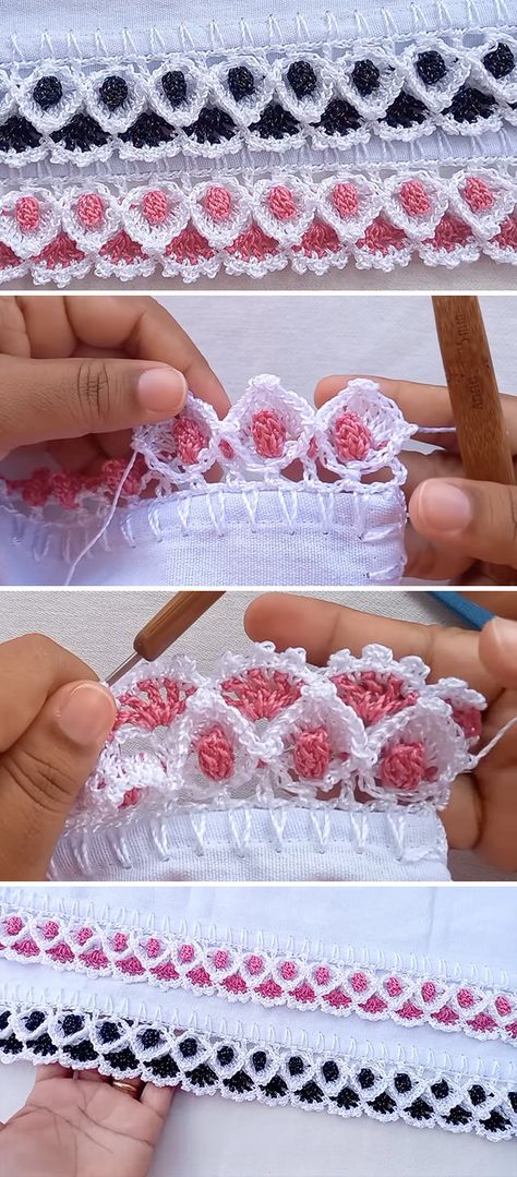 Crochet Edging for Dish Cloth Tutorial - CrochetBeja Crochet Edge Patterns, Picot Crochet Edging, Crochet Ruffle Edging Pattern Free, Crochet Edges, Clean Crochet Edges, Crochet Edging And Borders, Crochet Scallop Lace Edging, How To Crochet A Frilly Edge, Crochet Double Ruffle Edging Pattern