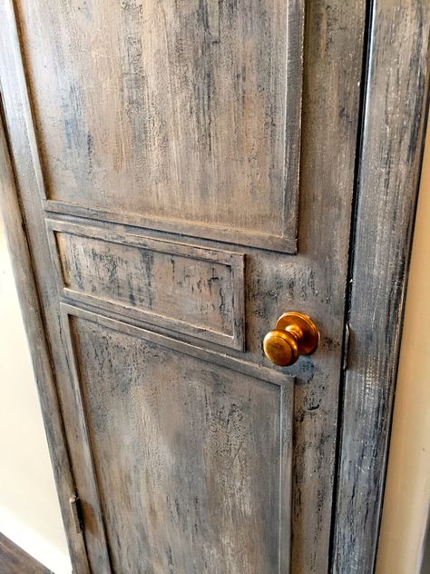 Layered rustic door using Chalk Paint®. Tutorial with step-by-step instructions are on our website @ www.methenyweir.com. Rustic Doors Interior, Interior Wood Doors, Internal Door, Rustic Doors, Distressed Furniture, French Doors Interior, Old Doors, Chalk Paint Furniture, Wood Doors Interior