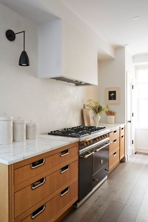 Prospect Park Apartment — Space Exploration Apartment Renovation, Kitchen Hoods, Prospect Park, Wall Bookshelves, Wood Kitchen Cabinets, Design Apartment, Design Living Room, Wood Kitchen, Architectural Digest