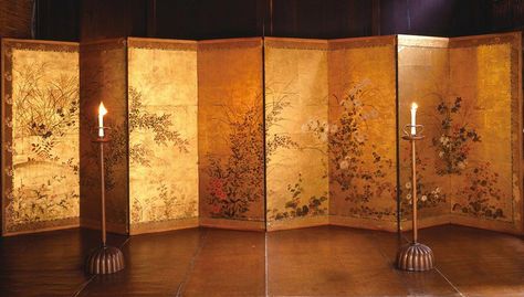 Chinese Screen, Floor Screen, Japanese Screen, John Taylor, Folding Screen, Bird Tree, Types Of Furniture, Blossom Trees, Japanese Antiques