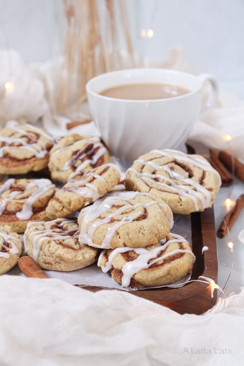 Cinnamon Roll Cookies (Gluten-Free Dairy-Free) Almond Pillow Cookies, Gluten Free Cookies Healthy, Pillow Cookies, Grain Free Cookies, Gluten Free Cinnamon, Gluten Free Cinnamon Rolls, Cinnamon Roll Cookies, Dairy Free Cookies, Healthy Cookie Recipes