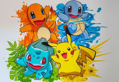 Pokemon Avatar, Dragon Pokemon, Pokemon Themed Party, Pokemon Room, Pokemon Painting, Sticker Tattoo, Pokemon Dragon, Pokemon Tattoo, Pokemon Party