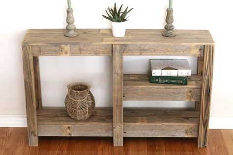 Maddocks 46'' Solid Wood Console Table Diy Nightstand, Wood Plant Stand, Diy Wooden Projects, Into The Wood, Primitive Furniture, Diy Sofa, Nail Holes, Three Tier, Wood Console Table