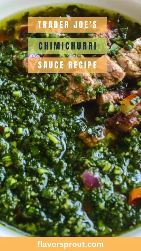 Trader Joe’s Chimichurri Sauce Recipe – Flavor Sprout Trader Joes Chimichurri Sauce Recipes, Mint Chimichurri Sauce, Chimichurri Tofu, Chimichurri Sauce Recipe, Chimichurri Sauce, Trader Joe’s, Trader Joe, Trader Joe's, Grilled Meat