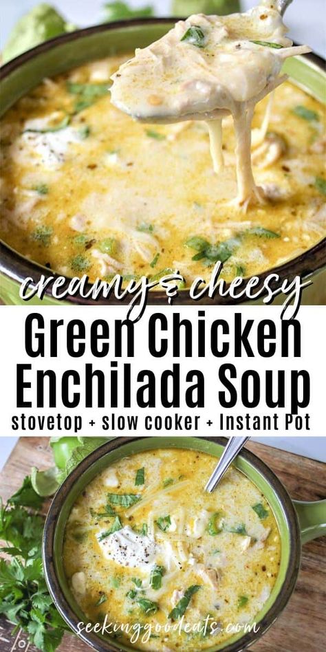 Enchiladas Chicken Soup, Green Enchiladas Chicken, Green Enchilada Chicken Soup, Enchilada Chicken Soup, Chicken Soup Keto, Vitamix Soup, Green Enchiladas, Enchiladas Chicken, Green Chicken Enchiladas