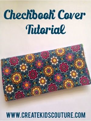 DIY: Checkbook Cover Checkbook Cover Pattern Free, Fun Purses, Check Book Holder, Create Kids Couture, Trendy Sewing Patterns, Book Cover Diy, Check Book, Purse Crafts, Checkbook Covers