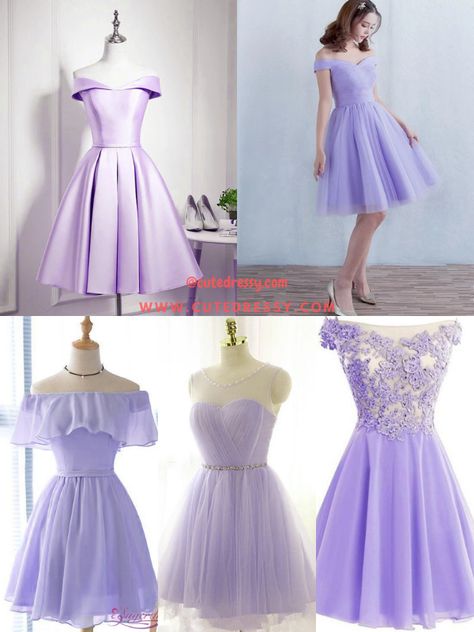 Light Purple Dress Short Formal, Dresses For Quinceanera Guest, Vestidos Color Lila, 6th Grade Graduation Dresses, Lavender Dress Formal, Lavanda Dress, Simple Purple Dress, Lavender Dress Outfit, Lavender Short Dress