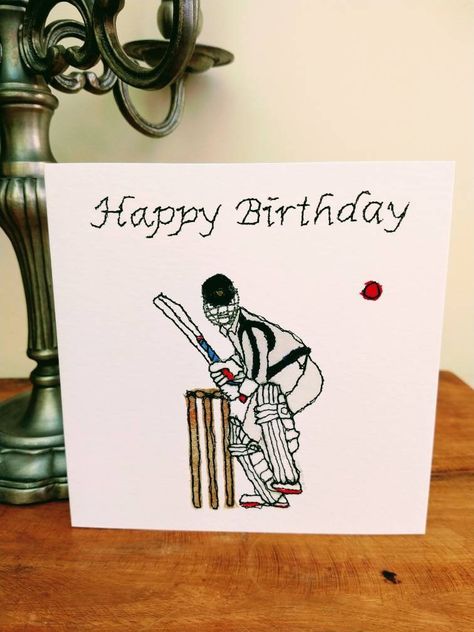 Cricket Doodle, Painting For Cricket Lover, Cricket Themed Birthday Cards, Congratulations Team India Cricket, Cricket Insect Illustration, Free Motion Embroidery Designs, Player Card, Boy Cards, Free Motion Embroidery