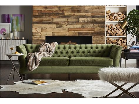 Elevate the look and feel of living room spaces with the Duncan Sofa, designed with an opulent frame and exquisitely finished with silky smooth velvet, button-tufted upholstery. Velvet Tufted Sofa, Green Sofa, Tufted Sofa, Sofa Colors, Living Room Spaces, Universal Furniture, Upholstered Sofa, Bedroom Sets, Fabric Sofa