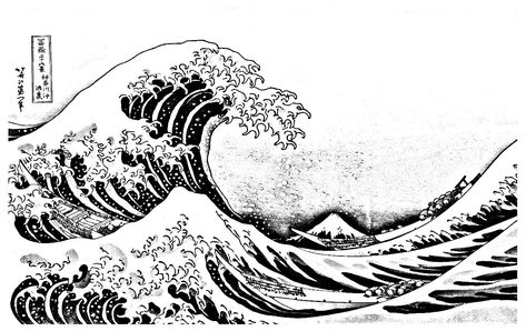 Wave Kanagawa, Wave Drawing, Japanese Waves, The Great Wave, Great Wave Off Kanagawa, Coloring Pages For Adults, Waves Tattoo, Wall Decal Sticker, Colouring Pages