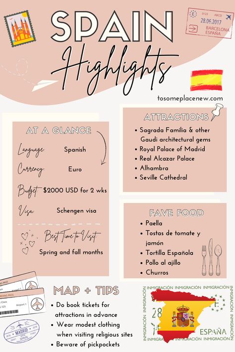 Spain Travel Checklist, Spain 2 Week Itinerary, Spain In The Spring, Spain To Do List, Trip To Spain Travel Guide, Travel To Spain Tips, Places To See In Spain, Barcelona Itenary, Spain Itenary